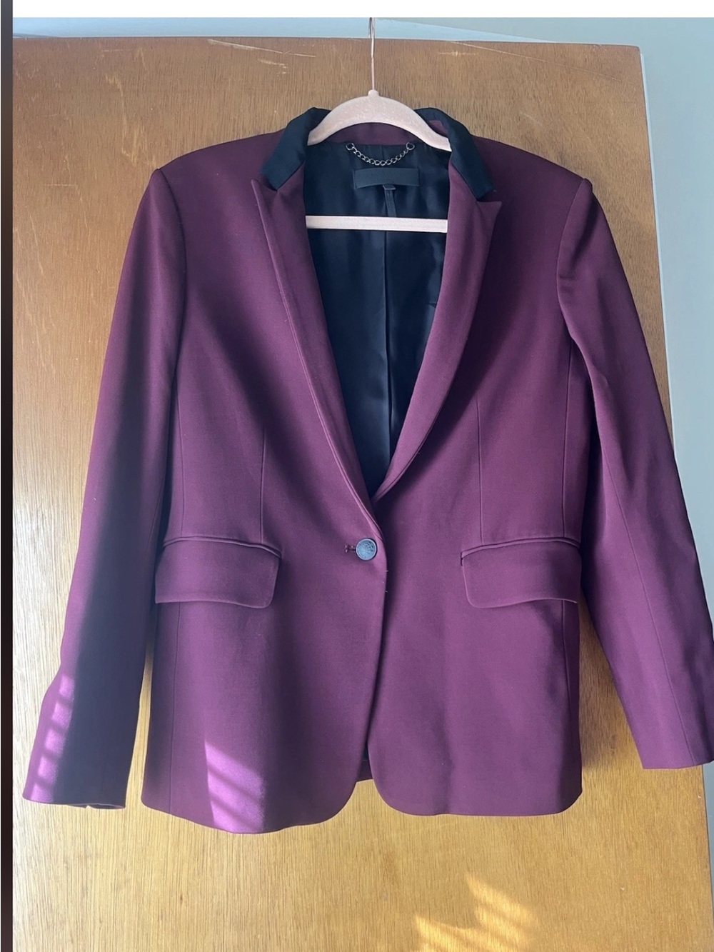 rag & bone Plum Blazer with Black Collar